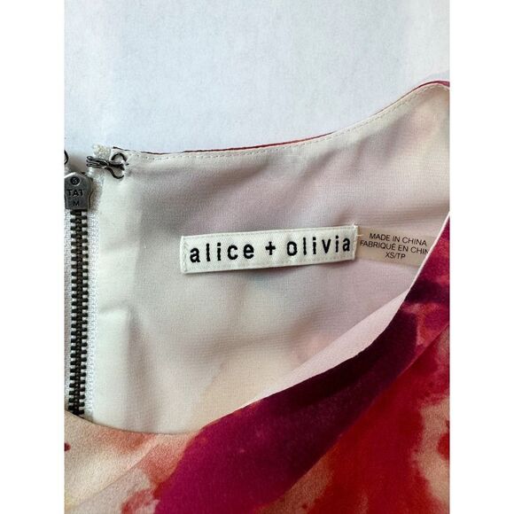 Alice & Olivia Dress Silk Shift Spring Floral Summer Cottagecore - Size XS - Picture 4 of 8